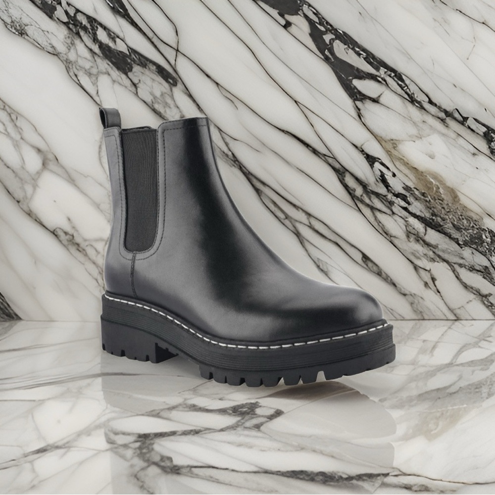 Marc Fisher Black Padmia Lug Sole Chelsea Boot